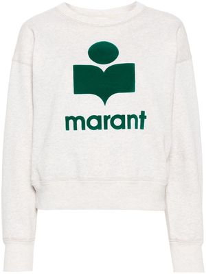 MARANT ÉTOILE Mobyli flocked-logo sweatshirt - Neutrals