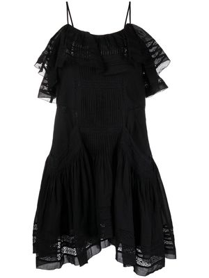 MARANT ÉTOILE Moly tiered broderie-anglaise minidress - Black