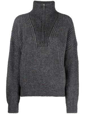 MARANT ÉTOILE Myclan ribbed-knit high-neck jumper - Grey