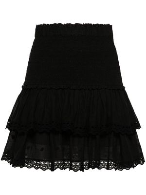 MARANT ÉTOILE Naomi smocked ruffled miniskirt - Black