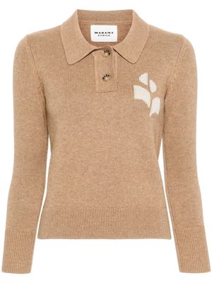 MARANT ÉTOILE Nola knitted polo sweatshirt - Brown