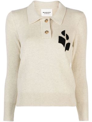 MARANT ÉTOILE Nola knitted polo sweatshirt - Neutrals