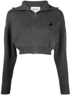 MARANT ÉTOILE Oxane zip-up cropped cardigan - Grey