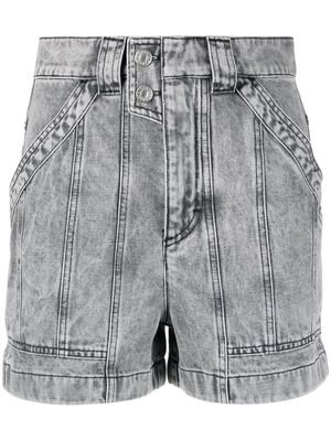 MARANT ÉTOILE panelled denim shorts - Grey