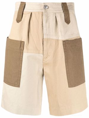 MARANT ÉTOILE patchwork knee-length shorts - Neutrals