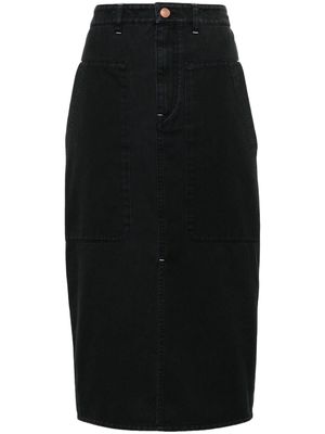 MARANT ÉTOILE pencil twill midi skirt - Black