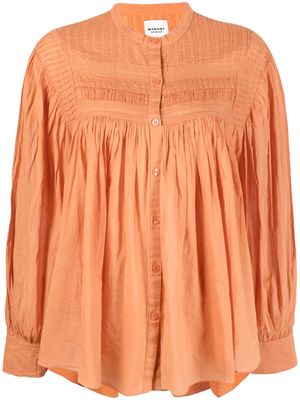 MARANT ÉTOILE pintuck-detailing long-sleeve blouse - Orange