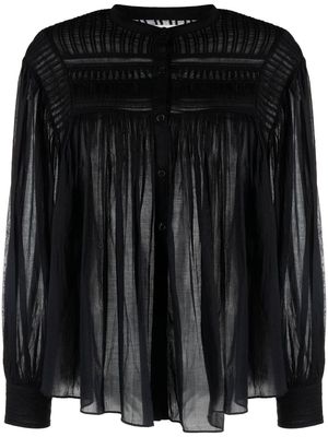 MARANT ÉTOILE Plalia pleated cotton blouse - Black