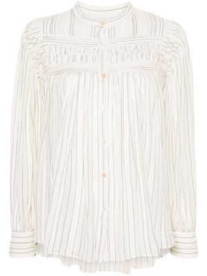 MARANT ÉTOILE Plalia striped voile blouse - Neutrals