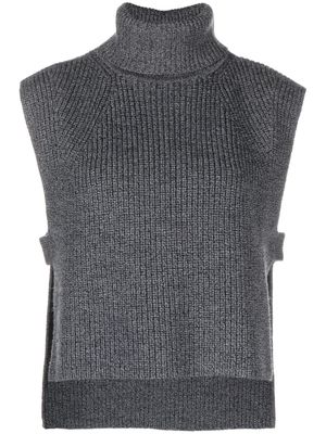 MARANT ÉTOILE roll-neck crochet vest - Grey