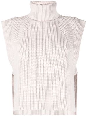 MARANT ÉTOILE roll-neck crochet vest - Pink