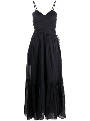 MARANT ÉTOILE ruched-bodice organic cotton dress - Black