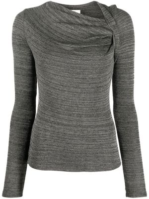 MARANT ÉTOILE ruched-neck knitted top - Grey