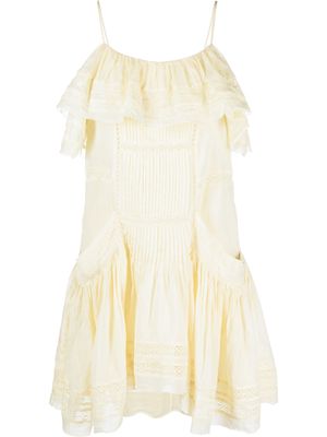 MARANT ÉTOILE ruffle-detail sleeveless dress - Yellow