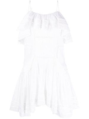 MARANT ÉTOILE ruffled broderie anglaise mini dress - White