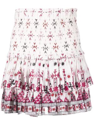 MARANT ÉTOILE ruffled cotton-blend skirt - White