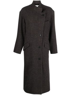 MARANT ÉTOILE Sabine double-breasted houndstooth coat - Brown