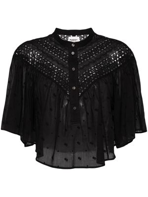 MARANT ÉTOILE Safi broderie-anglaise shirt - Black