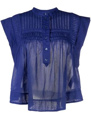 MARANT ÉTOILE semi-sheer cotton blouse - Blue