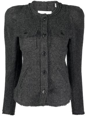 MARANT ÉTOILE shoulder-pads wool-blend cardigan - Grey