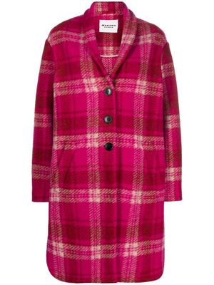MARANT ÉTOILE single-breasted checked coat - Pink