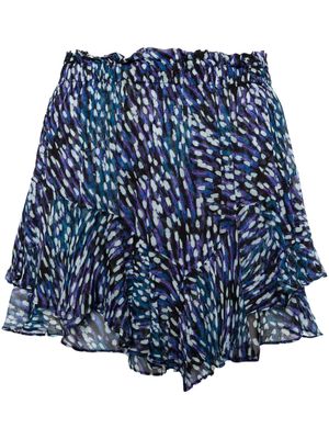 MARANT ÉTOILE Sornel abstract-print mini shorts - Blue