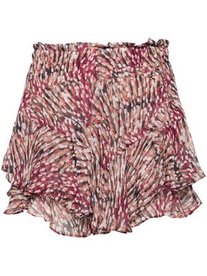 MARANT ÉTOILE Sornel patterned chiffon shorts - Pink