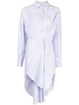 MARANT ÉTOILE striped asymmetric shirt dress - Purple