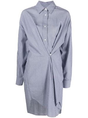 MARANT ÉTOILE striped cotton shirt dress - Blue