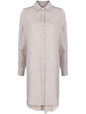 MARANT ÉTOILE striped cotton shirt dress - Neutrals