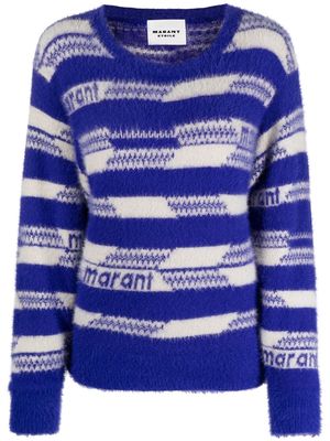 MARANT ÉTOILE striped logo-jacquard jumper - Blue