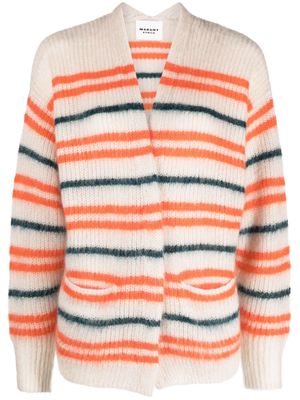 MARANT ÉTOILE striped mohair-blend cardigan - Neutrals