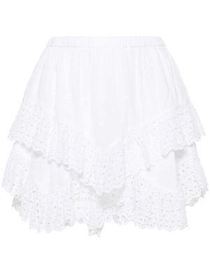 MARANT ÉTOILE Sukira broderie-anglaise shorts - White