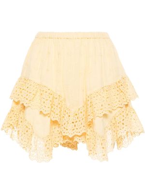 MARANT ÉTOILE Sukira broderie-anglaise shorts - Yellow