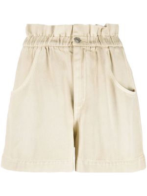MARANT ÉTOILE Titea elasticated-waist denim shorts - Neutrals