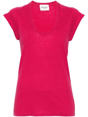MARANT ÉTOILE Zankou linen T-shirt - Pink