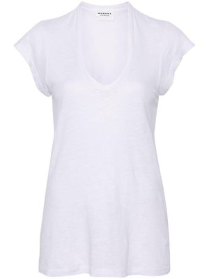 MARANT ÉTOILE Zankou linen T-shirt - White