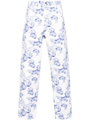 MARANT floral-print wide-leg jeans - White