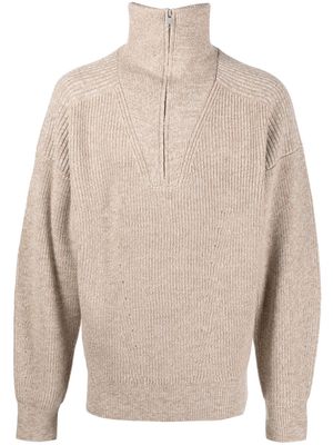 MARANT funnel neck knitted jumper - Neutrals