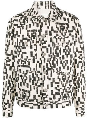 MARANT geometric-print cotton shirt jacket - Neutrals