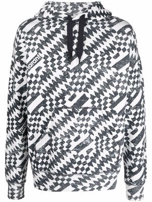 MARANT geometric-print pullover hoodie - White