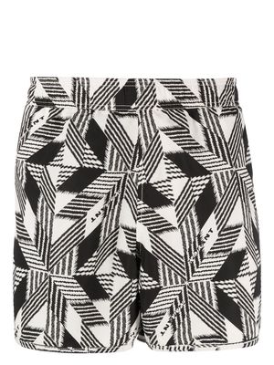 MARANT geometric-print swim shorts - Black