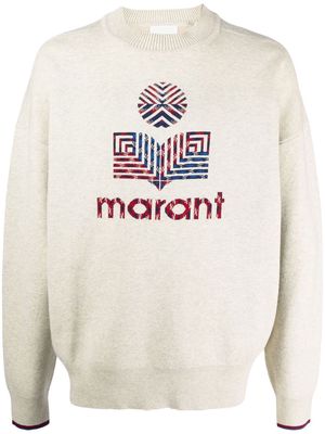 MARANT intarsia-knit logo jumper - Neutrals
