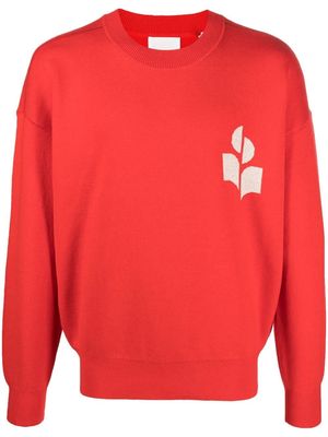 MARANT intarsia-knit logo jumper - Red