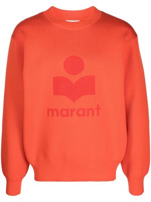 MARANT intarsia-knit logo ribbed-knit sweatshirt - Orange
