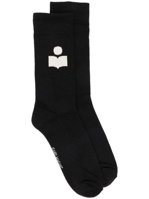 MARANT intarsia-knit logo socks - Black