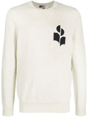 MARANT intarsia-knit logo sweatshirt - Grey
