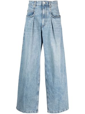 MARANT Janael pleat-detail wide-leg jeans - Blue