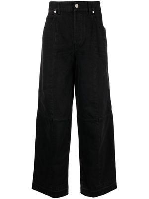 MARANT Javi wide-leg cotton blend trousers - Black