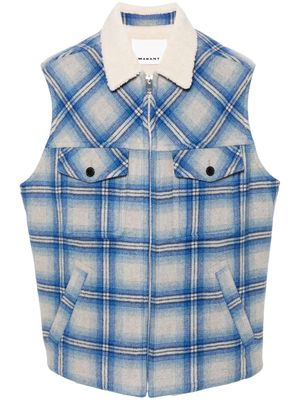 MARANT Kiraneo plaid-check gilet - Blue